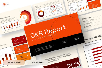 Startup OKR (KPI Dashboard) PowerPoint Template